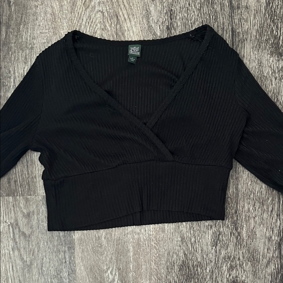 wild fable Tops - Wild Fable Black Ribbed Crop Top